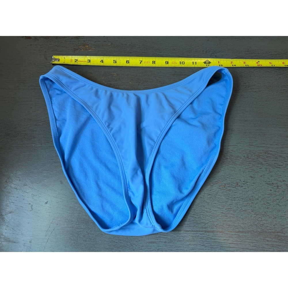 Shade & Shore Blue High Leg Bikini Bottom Swim Brief Medium 8-10